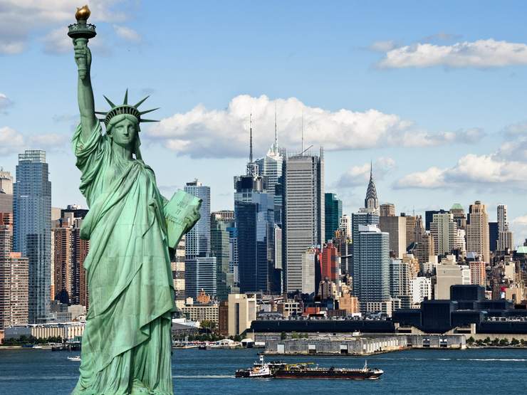 New York City with Statue Liberty