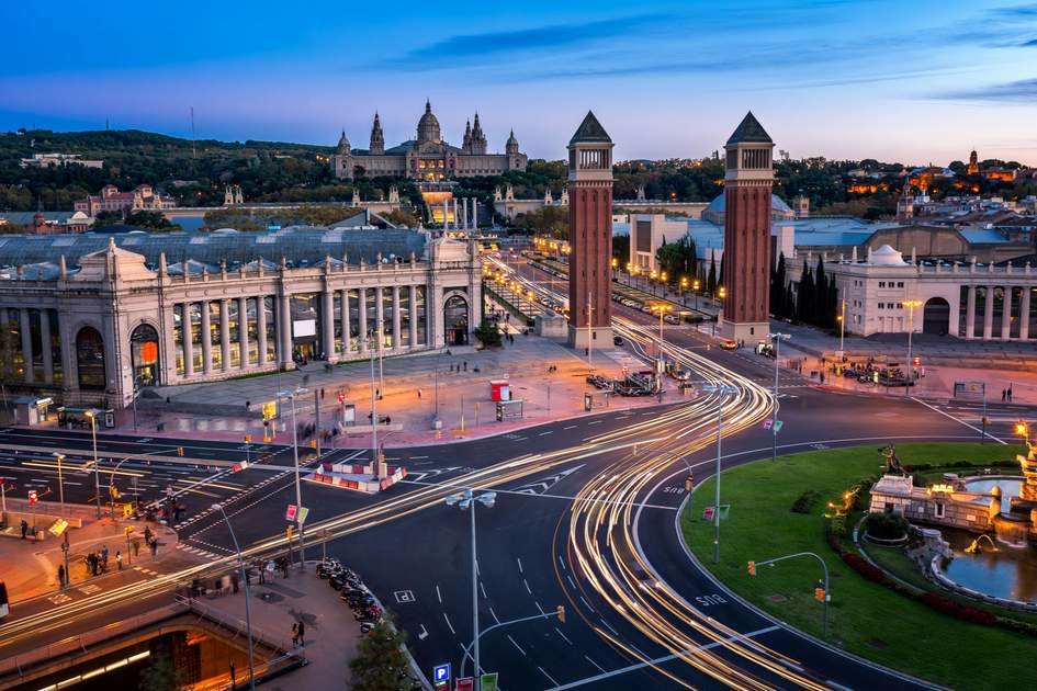 Plaça d'Espanya in Montjuic, Barcelona