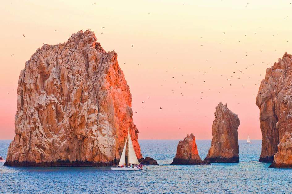 Sailing at sunset, Cabo San Lucas, Mexico