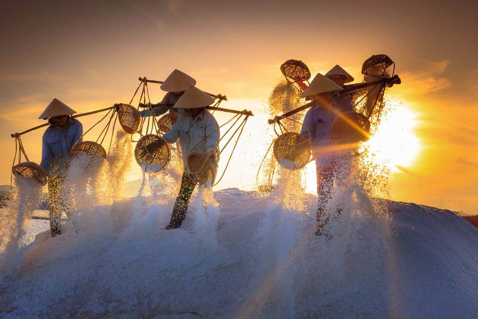 Salt field Hon Khoi in Nha Trang, Vietnam