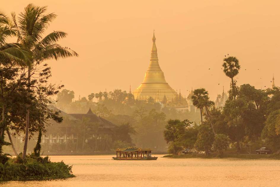 Shwedagon Pagoda in Yangon City, Myanmar 