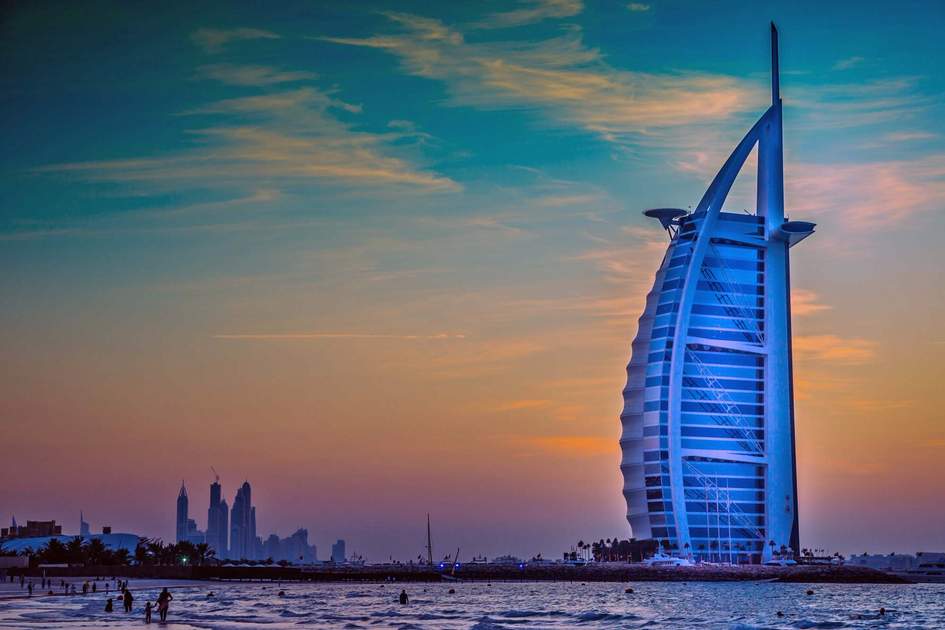 The iconic Burj al Arab hotel in Dubai