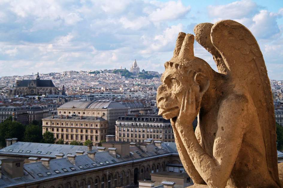 Notre-Dame gargoyle surveying Paris