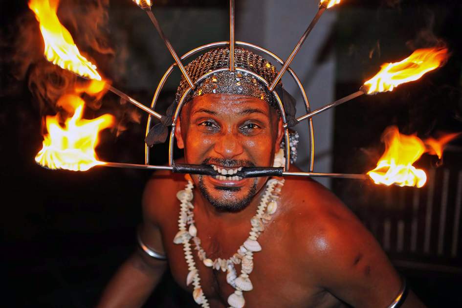 Fire dancer in Galle, Sri Lanka