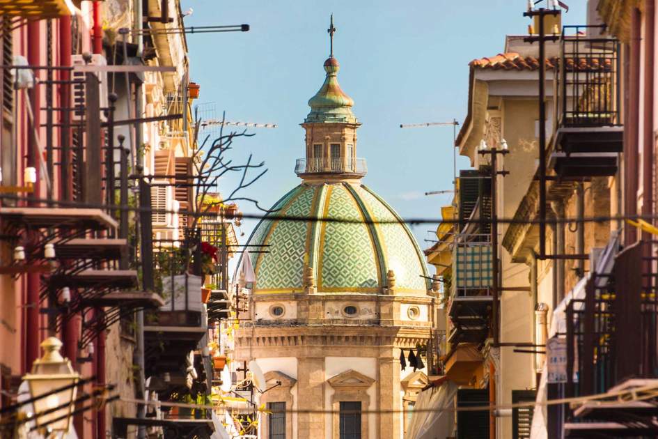 View at the church of San Matteo located in heart of Palermo