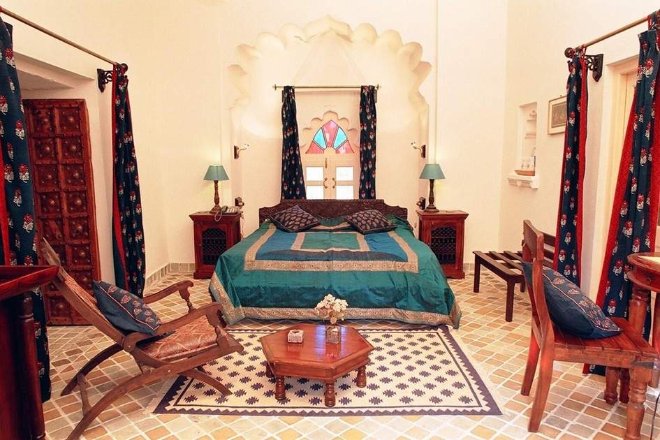 Deluxe room at Deogarh Mahal. Photo: Lodgingeo Deluxe room at Deogarh Mahal. Photo: Lodgingeo