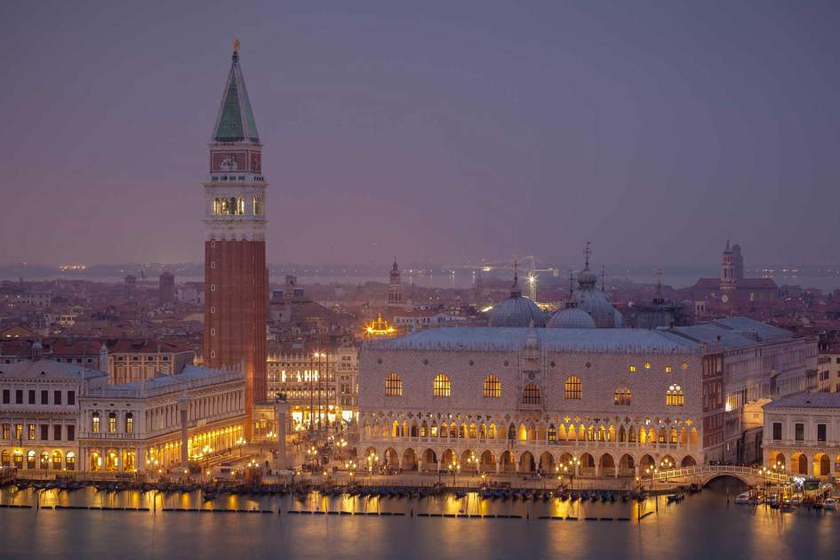 St. Mark Square and the Doge's Palace at dusk. Photo: Hugh O'Connor/Shutterstock St. Mark Square and the Doge's Palace at dusk. Photo: Hugh O'Connor/Shutterstock